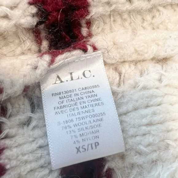 A.L.C. Zaira Striped Turtleneck Sweater Mohair Blend size XS - Picture 5 of 8